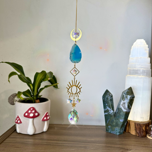 Crystal Agate Suncatchers - Gold