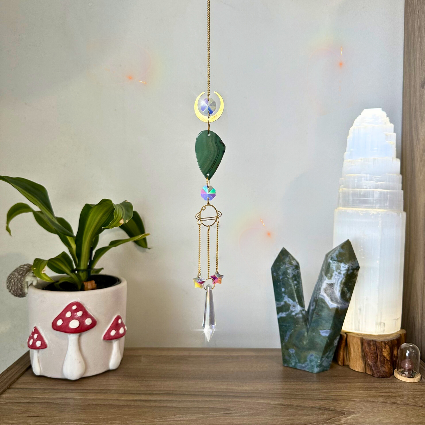 Crystal Agate Suncatchers - Gold