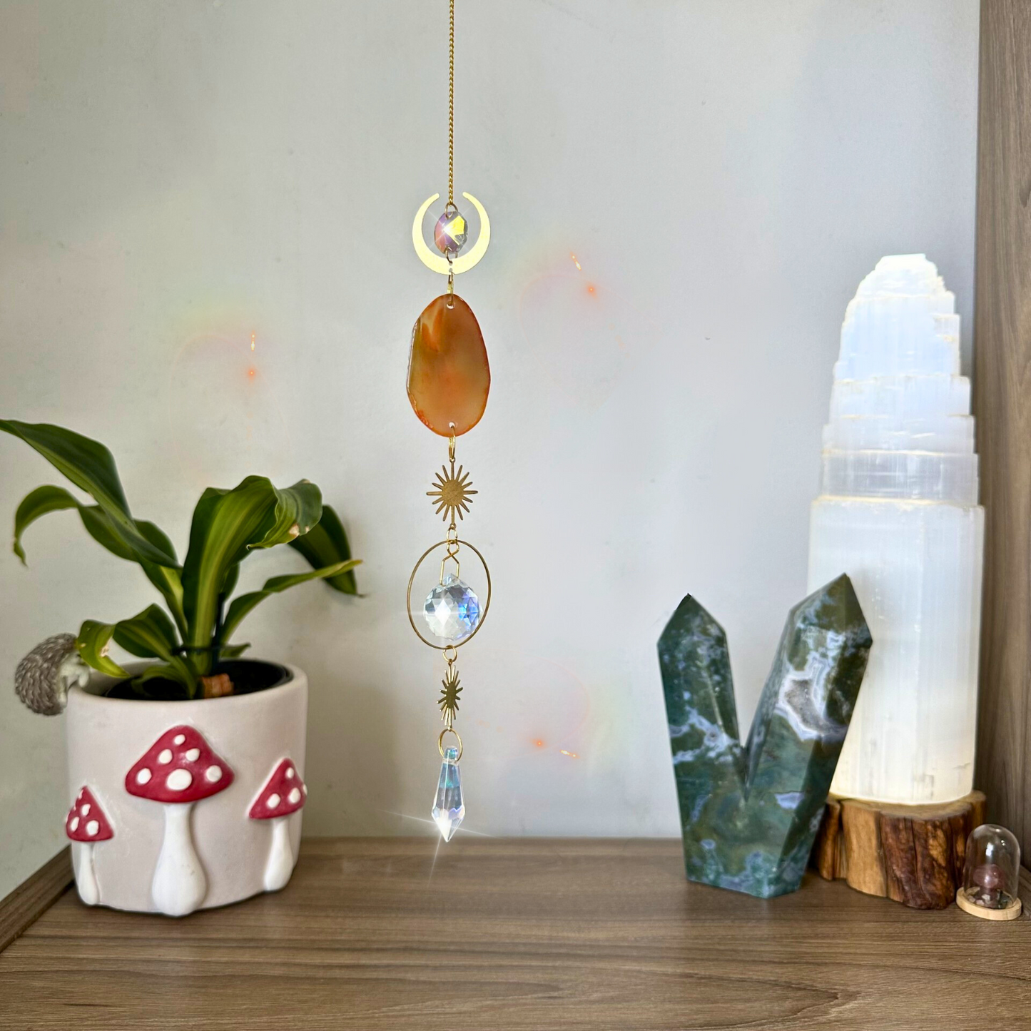 Crystal Agate Suncatchers - Gold